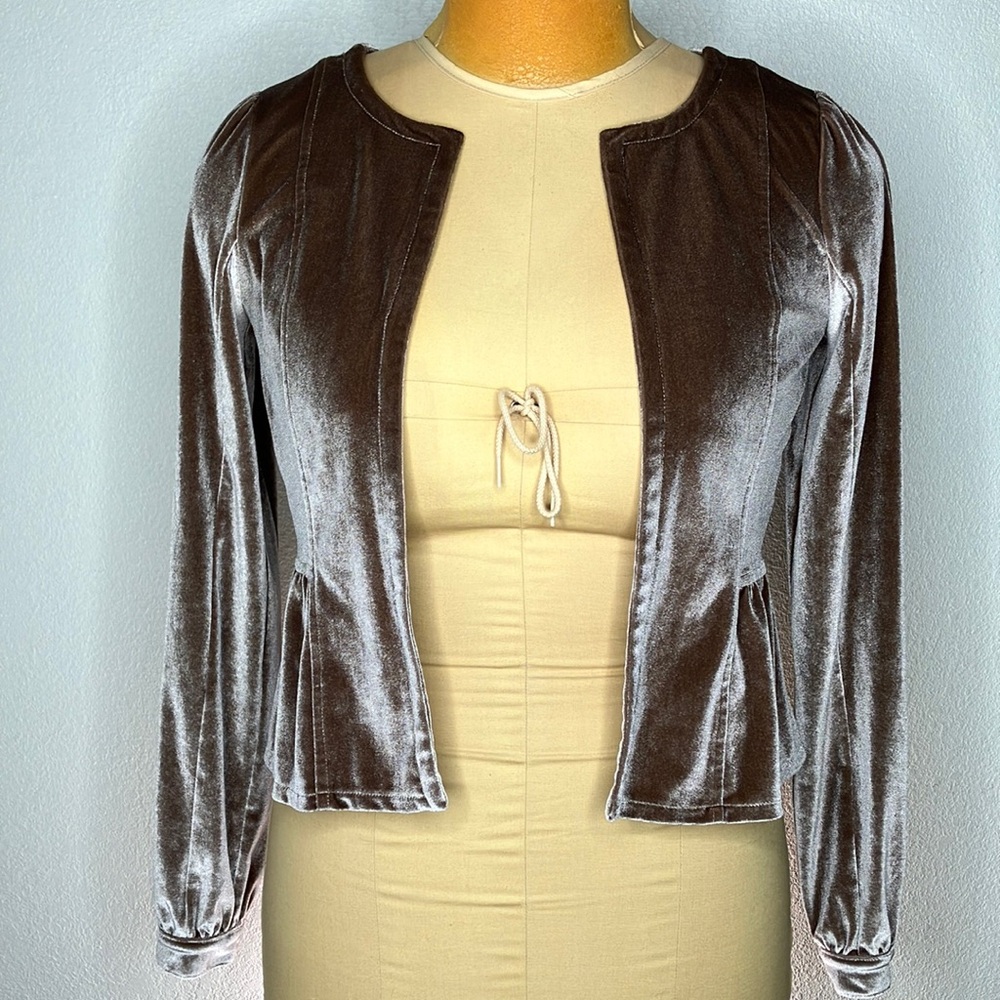 Frenchi Pinky Brown Velvet Jacket